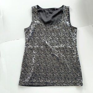 Sequined Tank Black/Silver. EUC SMALL